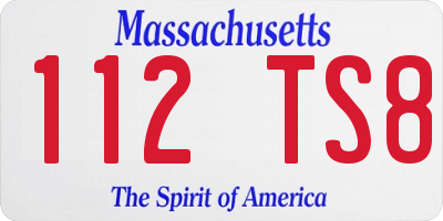 MA license plate 112TS8
