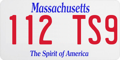 MA license plate 112TS9