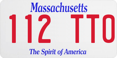 MA license plate 112TT0