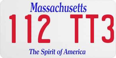 MA license plate 112TT3