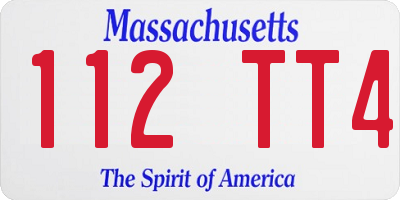 MA license plate 112TT4