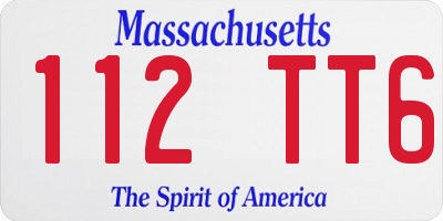 MA license plate 112TT6