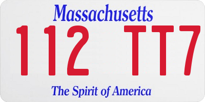 MA license plate 112TT7
