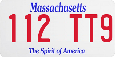 MA license plate 112TT9