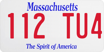 MA license plate 112TU4