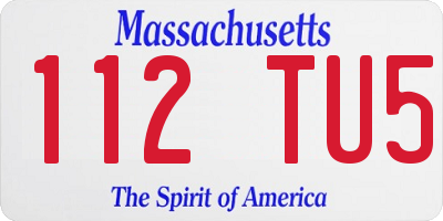 MA license plate 112TU5
