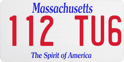 MA license plate 112TU6