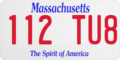 MA license plate 112TU8