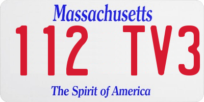 MA license plate 112TV3
