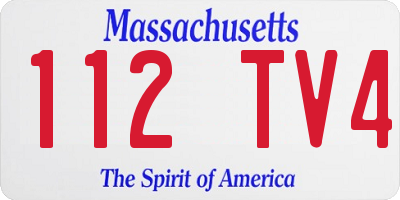 MA license plate 112TV4