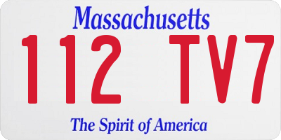 MA license plate 112TV7