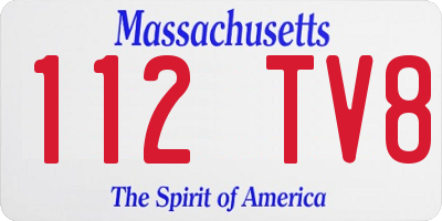 MA license plate 112TV8