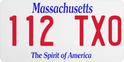 MA license plate 112TX0