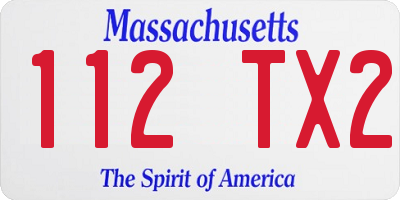 MA license plate 112TX2
