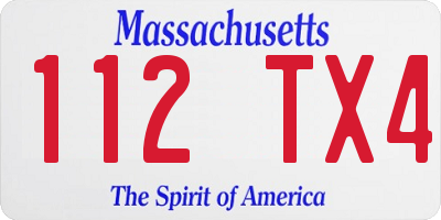 MA license plate 112TX4