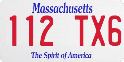 MA license plate 112TX6