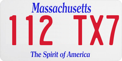 MA license plate 112TX7