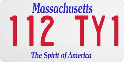 MA license plate 112TY1