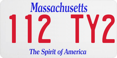 MA license plate 112TY2