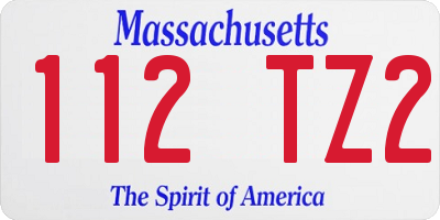 MA license plate 112TZ2