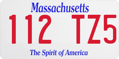 MA license plate 112TZ5