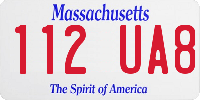 MA license plate 112UA8
