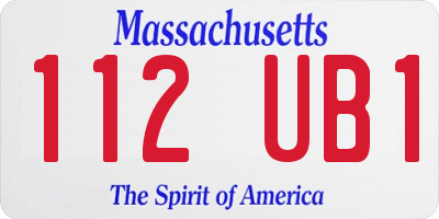 MA license plate 112UB1