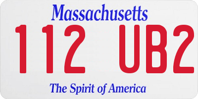 MA license plate 112UB2