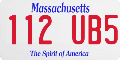MA license plate 112UB5
