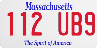 MA license plate 112UB9
