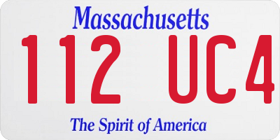 MA license plate 112UC4