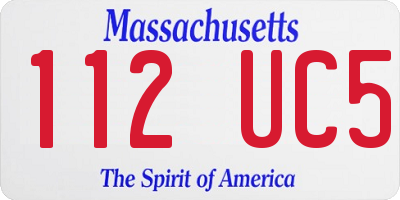 MA license plate 112UC5
