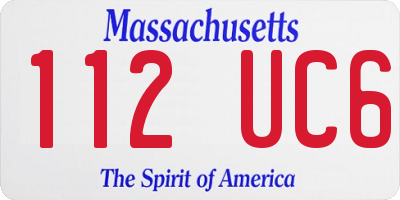 MA license plate 112UC6