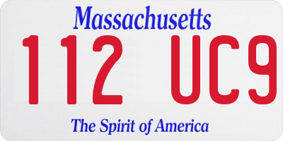 MA license plate 112UC9