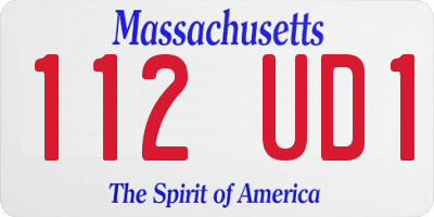 MA license plate 112UD1