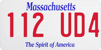 MA license plate 112UD4