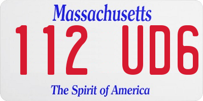 MA license plate 112UD6