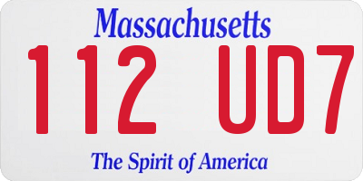 MA license plate 112UD7