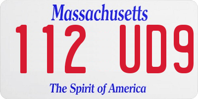 MA license plate 112UD9