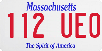 MA license plate 112UE0