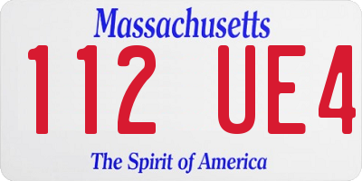 MA license plate 112UE4