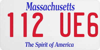 MA license plate 112UE6