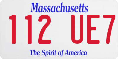 MA license plate 112UE7