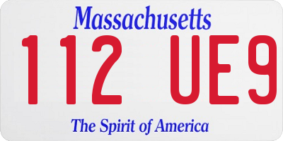 MA license plate 112UE9