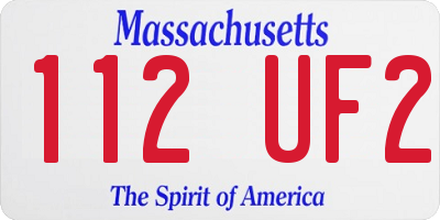 MA license plate 112UF2