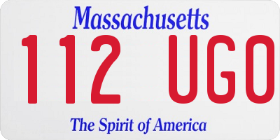 MA license plate 112UG0