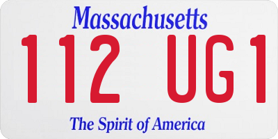 MA license plate 112UG1