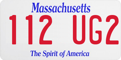 MA license plate 112UG2