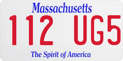 MA license plate 112UG5