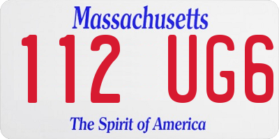 MA license plate 112UG6